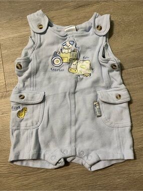 Baby Grand Light Blue Baby One-Piece Bodysuit with Farm Animal Embroideries